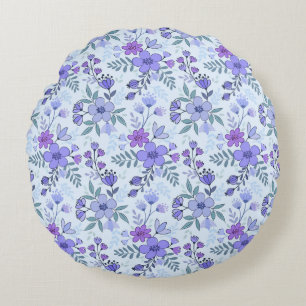 Coussin rond mignon à main violet tiré
