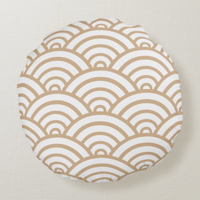 Coussin rond Motif à saint et blanc (Dos)