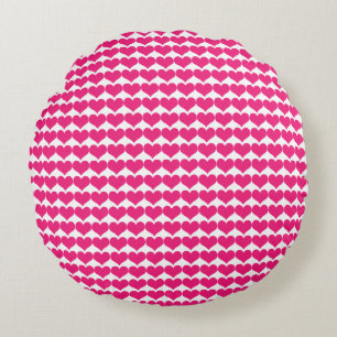Coussin rond Motif de Coeurs mignons roses