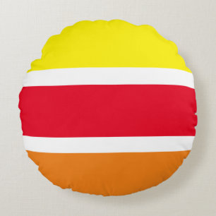 Coussin rond motif multilingue géométrique