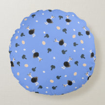 Coussin rond motif Ostrich