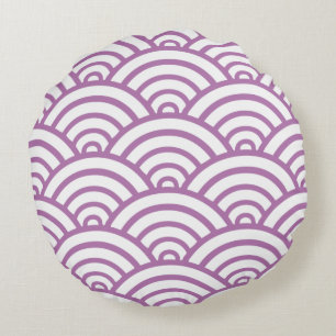 Coussin rond orchidée et pétoncle blanc