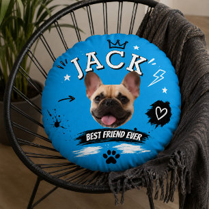 Coussin Rond Personnalisé avec Photo de Chien
