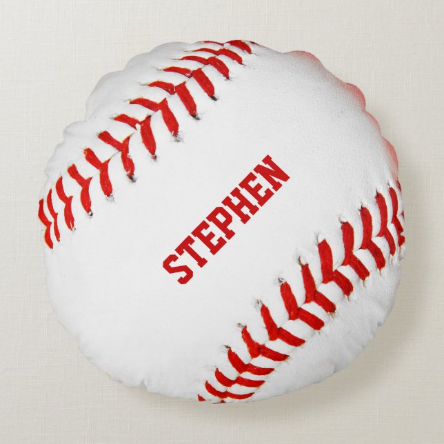 Coussin rond personnalisé de base-ball (Devant)