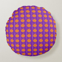 Coussin rond pourpre Citrouille de conception de c