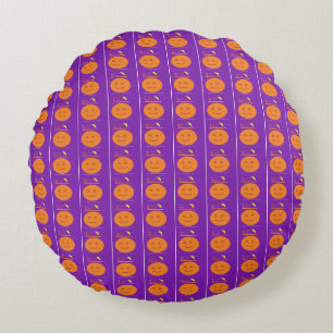 Coussin rond pourpre Citrouille de conception de c