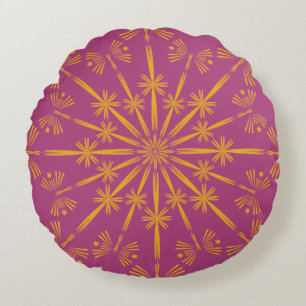 Coussin rond Retro Mandala Boysenberry