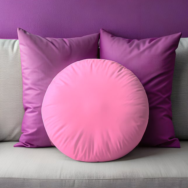Coussin rond rose (Pink Solid Round Pillow)