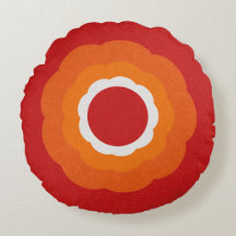 Coussin rond rosette vintage contemporain