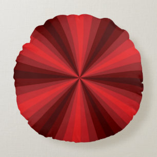 Coussin rond rouge d'illusion optique