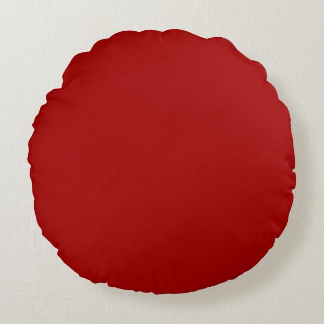 Coussin rond rouge pomme bonbon foncé (Devant)