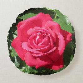 Coussin rond rouge Rose