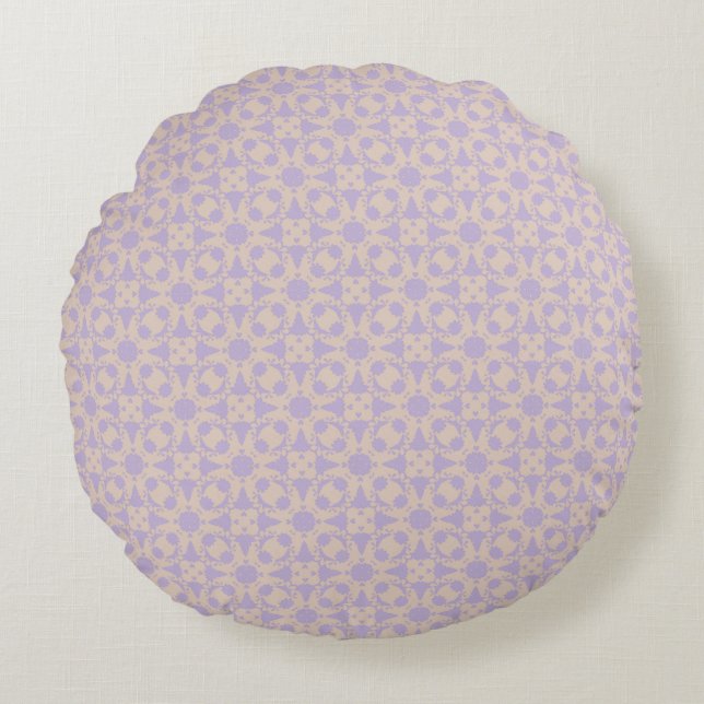 Coussin rond serene Lavender Mosaic (Devant)