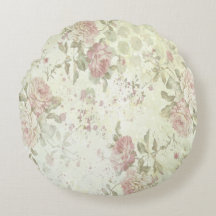 Coussin rond Shabby Chic Rose Rose Floral