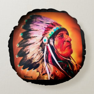 Coussin rond Sioux Chief