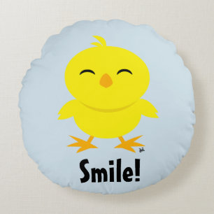 Coussin Rond Sourire de Poussin Mignon