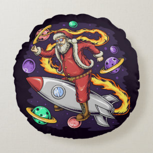 Coussin rond Space Père Noël