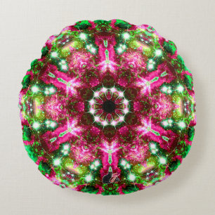 Coussin rond Stellar Kaleid lumineux