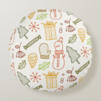 Coussin rond sur le thème de Noël