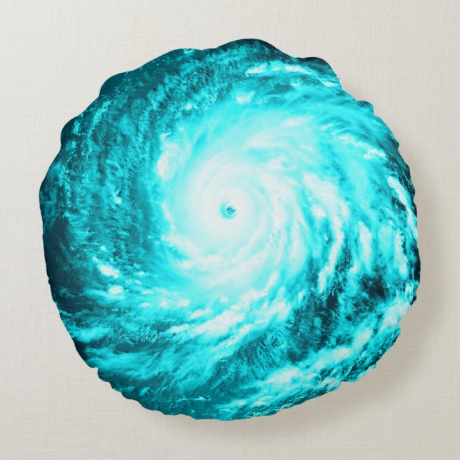Coussin rond tourbillon Turquoise (Dos)