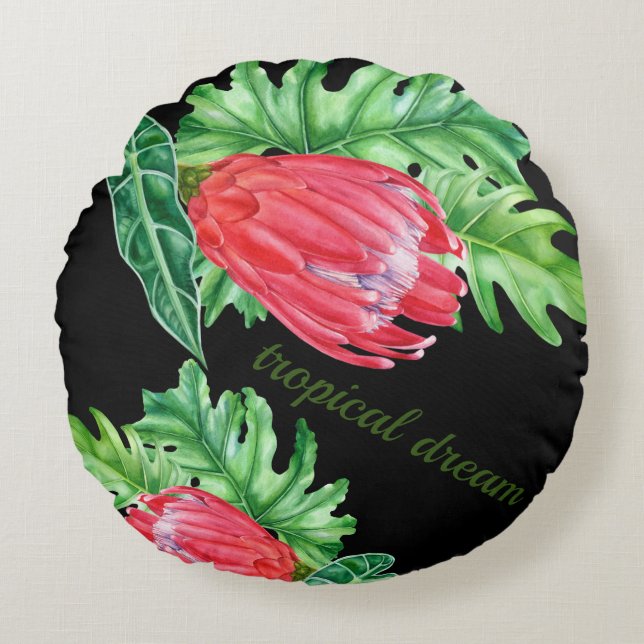 Coussin rond Tropical (Devant)