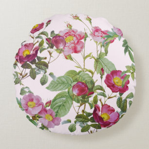 Coussin rond Vintage rose Roses