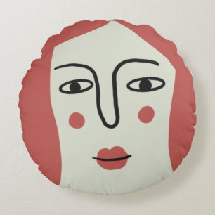 Coussin rond visage fille
