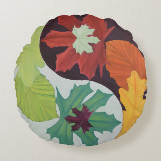 Coussin rond Yin-Yang de quatre saisons