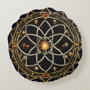 Coussin ronde Black Star - Décor élégant