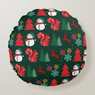 Coussin ronde des festivités de Noël