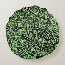 Coussin ronde Enigma verte