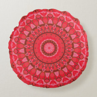 Coussin Ronde Mandala de la base rouge