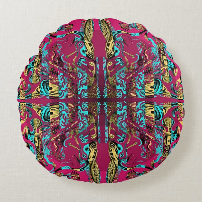 Coussin ronde Mitochondri-Pop (Devant)