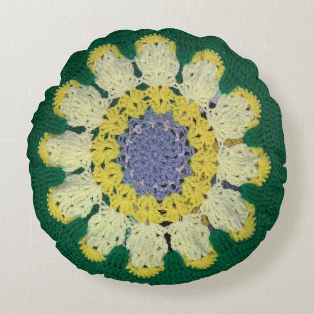 Coussin ronde - motif marguerrier (Devant)