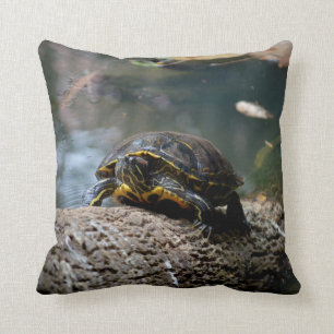 Coussin rondin peint d'escalade de tortue de l'eau
