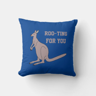 Coussin Roo-ting pour vous mignon Aussie Funny Kangaroo Pu