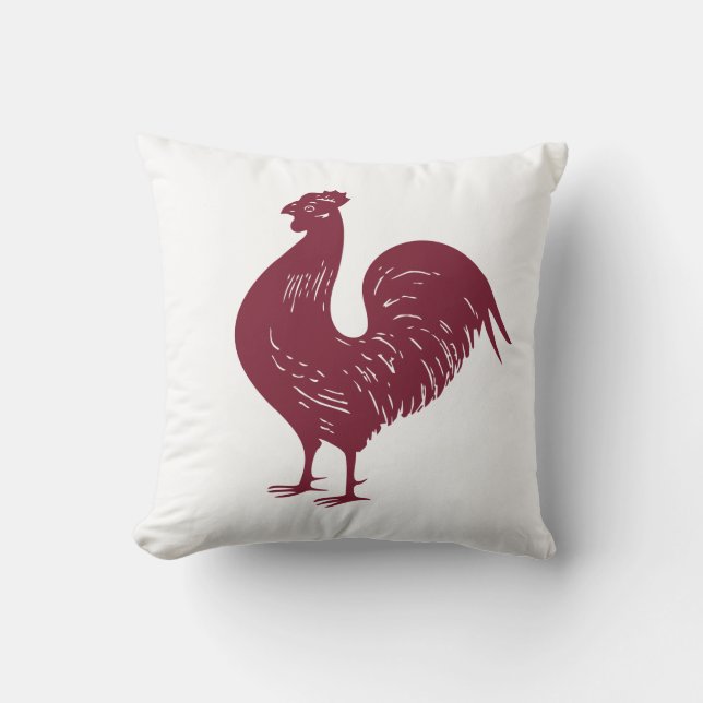 Coussin Rooster rouge (Recto)