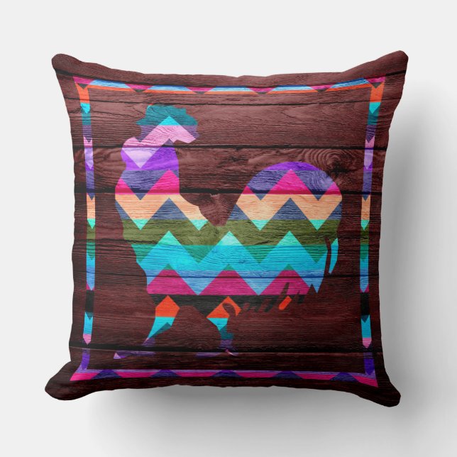 Coussin Rooster Wooden (Recto)