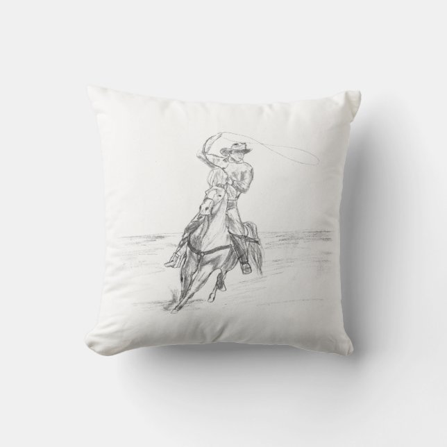 Coussin Roping cow-boy (Recto)