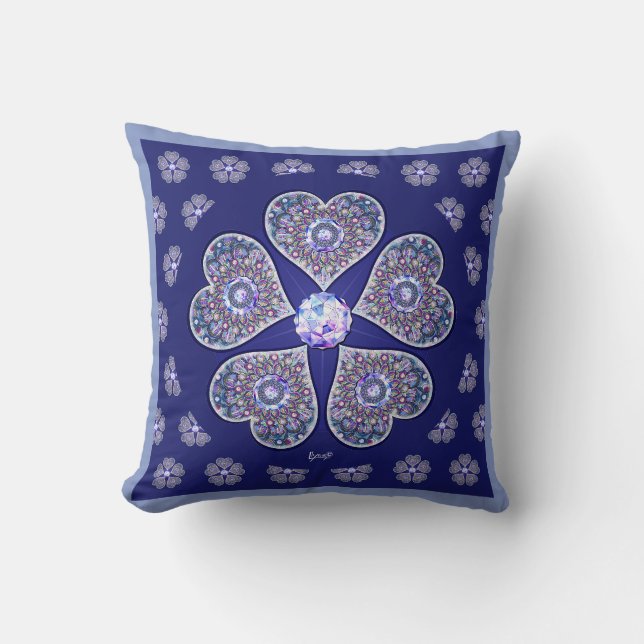 Coussin Rosace bleu ou rouge pour bébé&enfant (Recto)