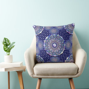 Coussin Rosace bleue