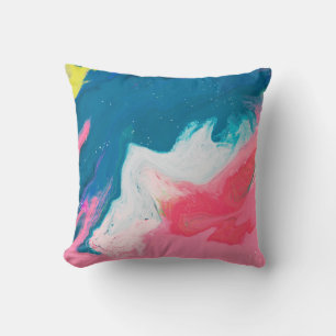 Coussin rose Abstrait, turquoise : arrière - plan de peint