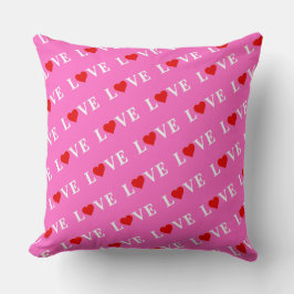 Coussin Rose AMOUR Romantique Élégant