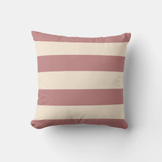 Coussin Rose Ancien et Rayures Blanc Antique