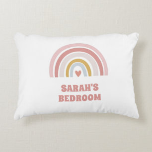 COUSSIN rose ARC-EN-CIEL À TEXTE PERSONNALISÉ