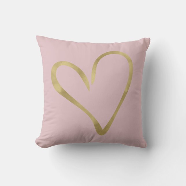Coussin Rose avec le coeur d'or (Recto)