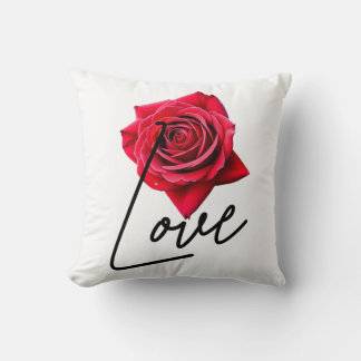 Coussin Rose avec Love