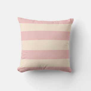 Coussin Rose bébé et rayures blanc antique