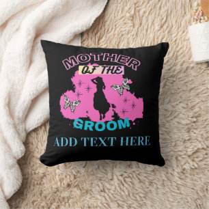 Coussin Rose Bleu & Noir Mère Maman Maman De La Mariée -> 