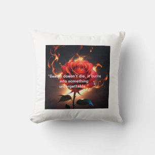 Coussin Rose brûlant - La passion rencontre la destruction